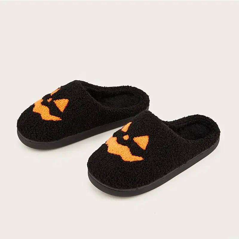 E-commerce Pumpkin Autumn and Winter Men and Women Couple Cotton Slippers Home Indoor Cute Thick Bottom Cartoon Non-slip