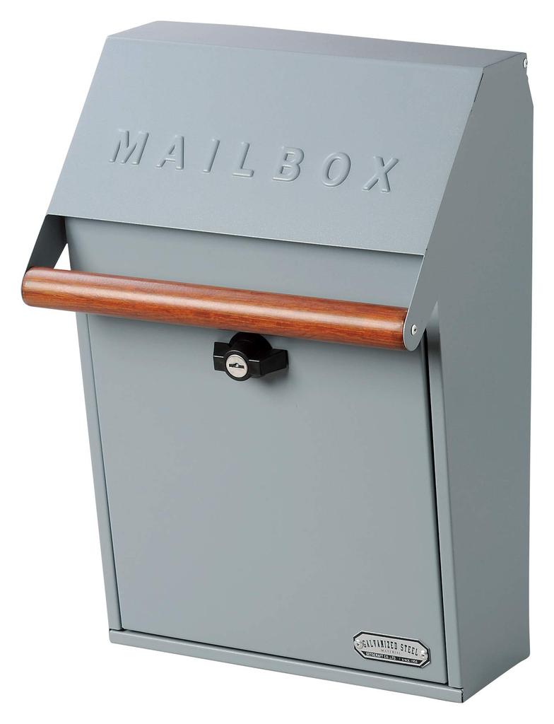 Seto Craft Mailbox Blue Key Mail 25 x Wall-Mounted (GALVA) Gray, Lock, Slot 4.5 cm, SI-3942-BG