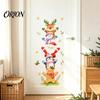 Decorative Holiday Wall Murals Watercolor Christmas Stack?Up Characters Stickers, Removable Self?Adhesive Door Easy Peel Graphics Sticker,