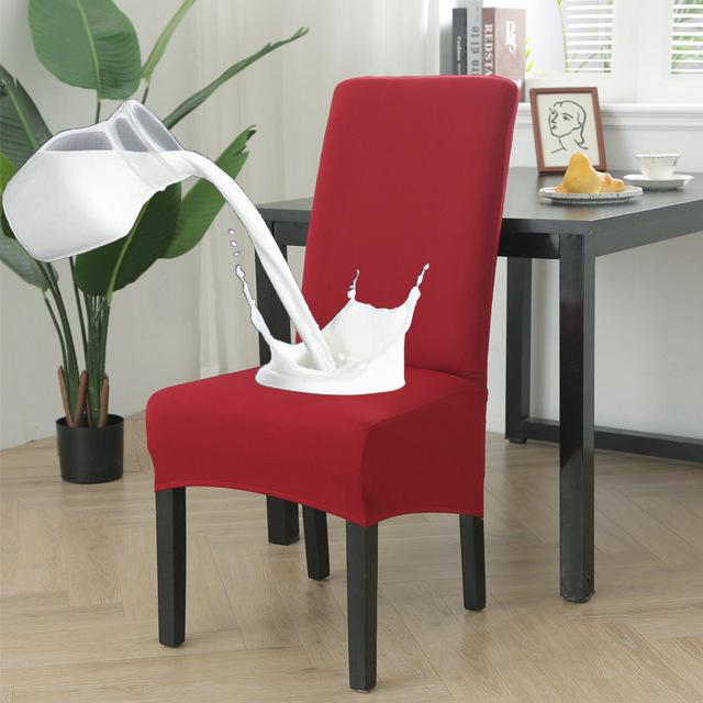 Waterproof High Back Xl /M Size Solid Chair Cover Stretch Dress For Chair Covers For Dining Room Wedding Banquet Home Decor Case