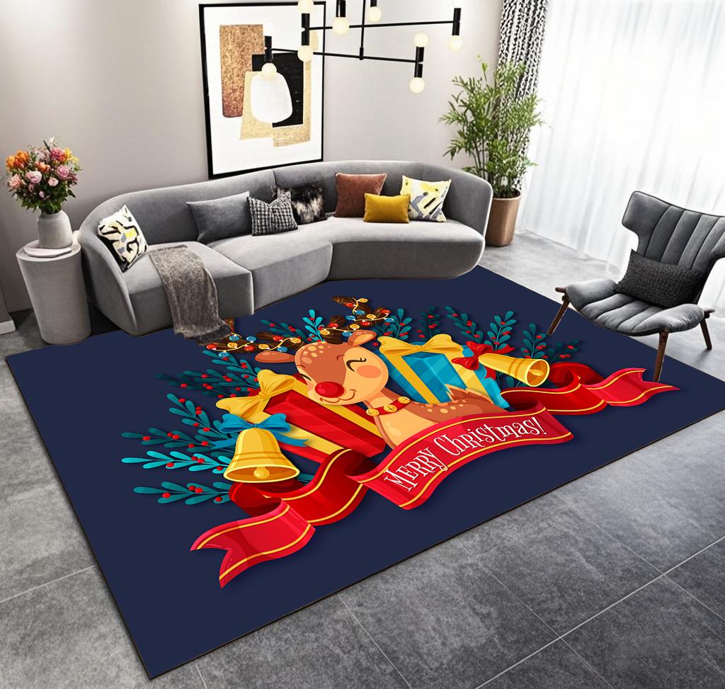 Christmas Large Area Non-slip Luxury Live Room Rug Warm Soft Room Decor Bedroom Carpet Washable Coffee Tables Mat Customizable