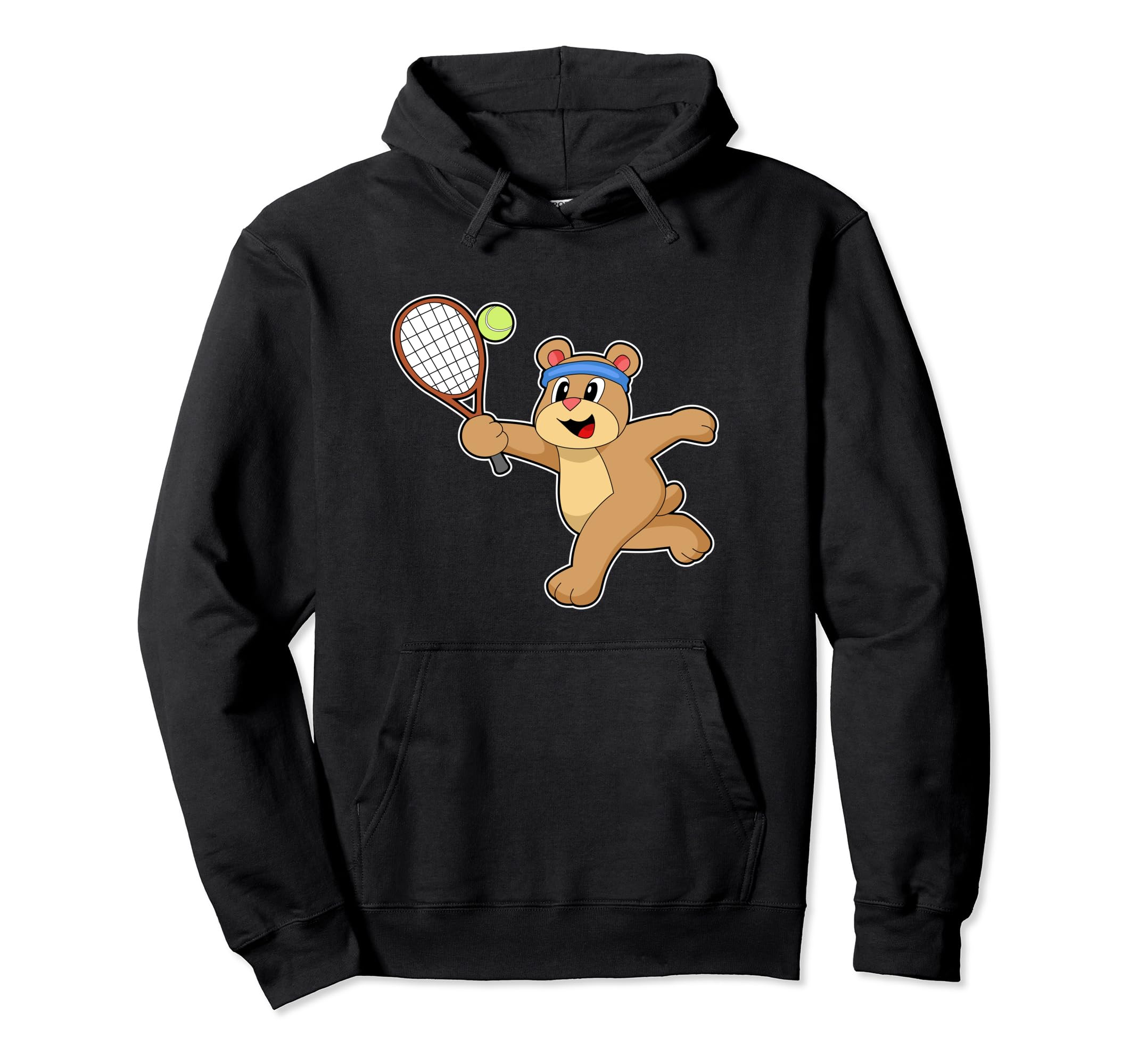

bear tennis tennis racket sports hoodie