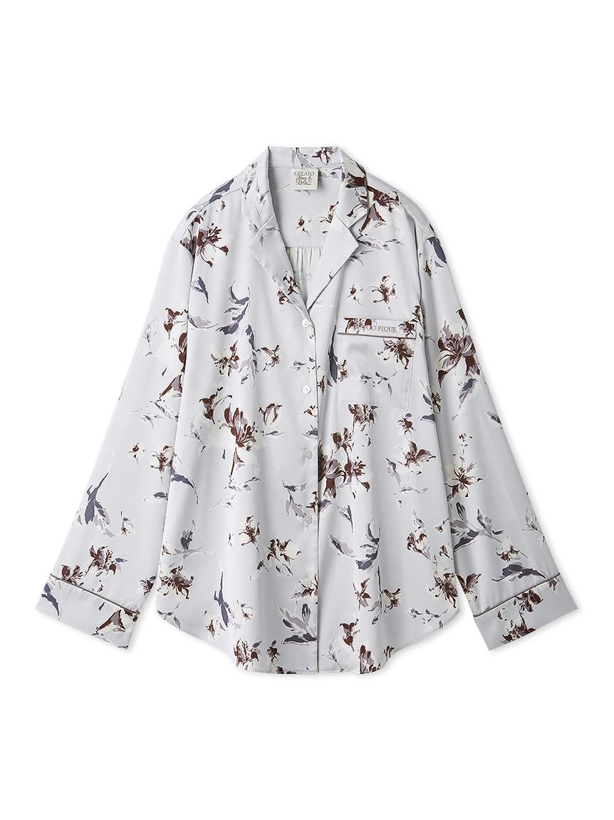 

Gelato Pique Day Floral Satin Piping Shirt PWFT252239BLUF Mother s синий