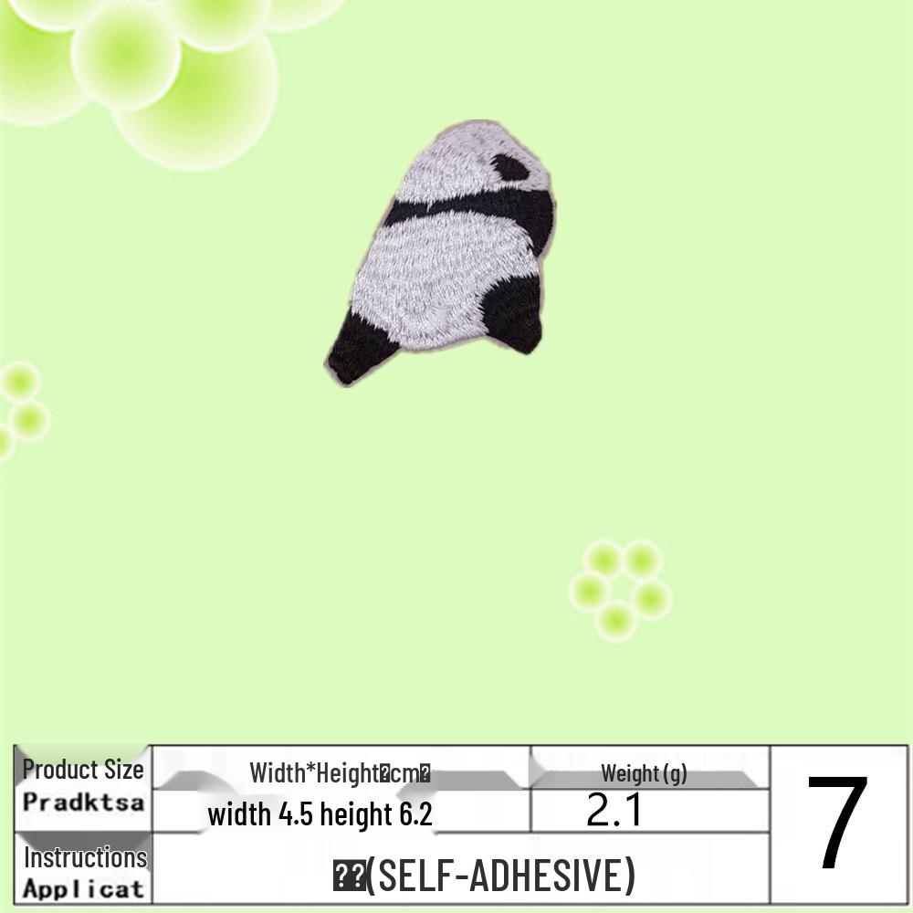 Panda Embroidery Patch: Mid-Autumn Cartoon Style Self-Adhesive Sticker