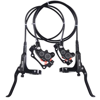 ThinkTop Bike 4-Piston Hydraulic Disc Brakes, CNC Machined, MTB Bicycle Hydraulic 4-Piston Drive Caliper, Left (Front) 800mm / Right (Rear) 1400mm