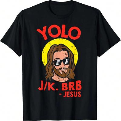YOLO JK BRB Jesus Funny Easter Day Ressurection S T-Shirt