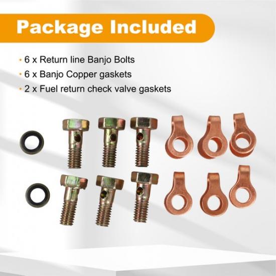 Fuel Return Banjo Connection Kit for Dodge Freightliner Cumm 12V 3.9L 5.9L