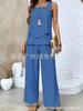 New European and American women's clothing spot explosion sleeveless casual double-layer vest plus pants set two-piece set