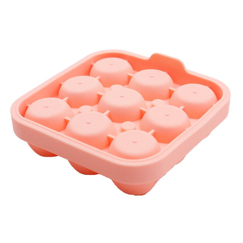 Rose Whiskey Ice Mold: 9-Piece Silicone Ice Tray with Integrated Funnel for Perfect Ice Balls