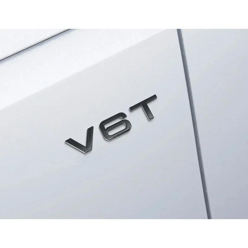 ABS 1.8T 2.0T 3.0T V6T V8T Logo Car Rear trunk Displacement Label Emblem Badge Stickers For Audi A3 A4 A5 A6 A7 A1 Q3 Q5 Q7