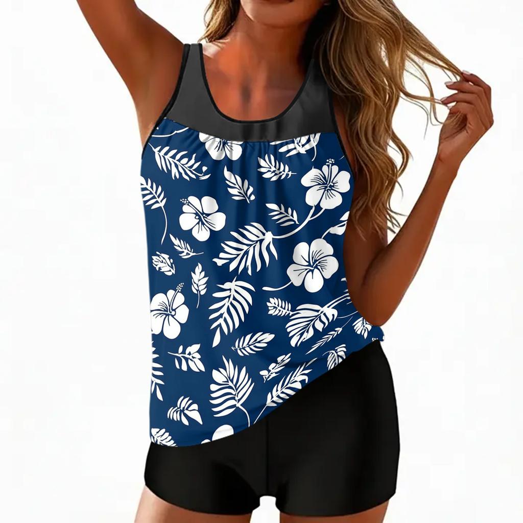 Women's Bohemian Print Split Swimsuit Sport Swimsuit