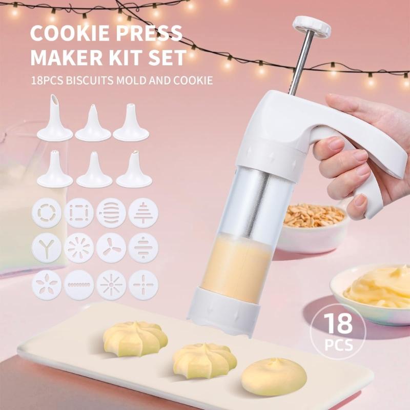 19 Pieces Cookie Molds with Embossing Tool for Quick Baking Decorations Dessert Decorating Syringes