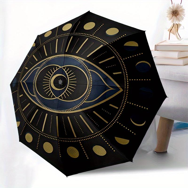 Elegant Eye Design    Umbrella, Portable 3 Fold Compact Umbrella for Men & Women, Valentine's Day Mother's Day Gif