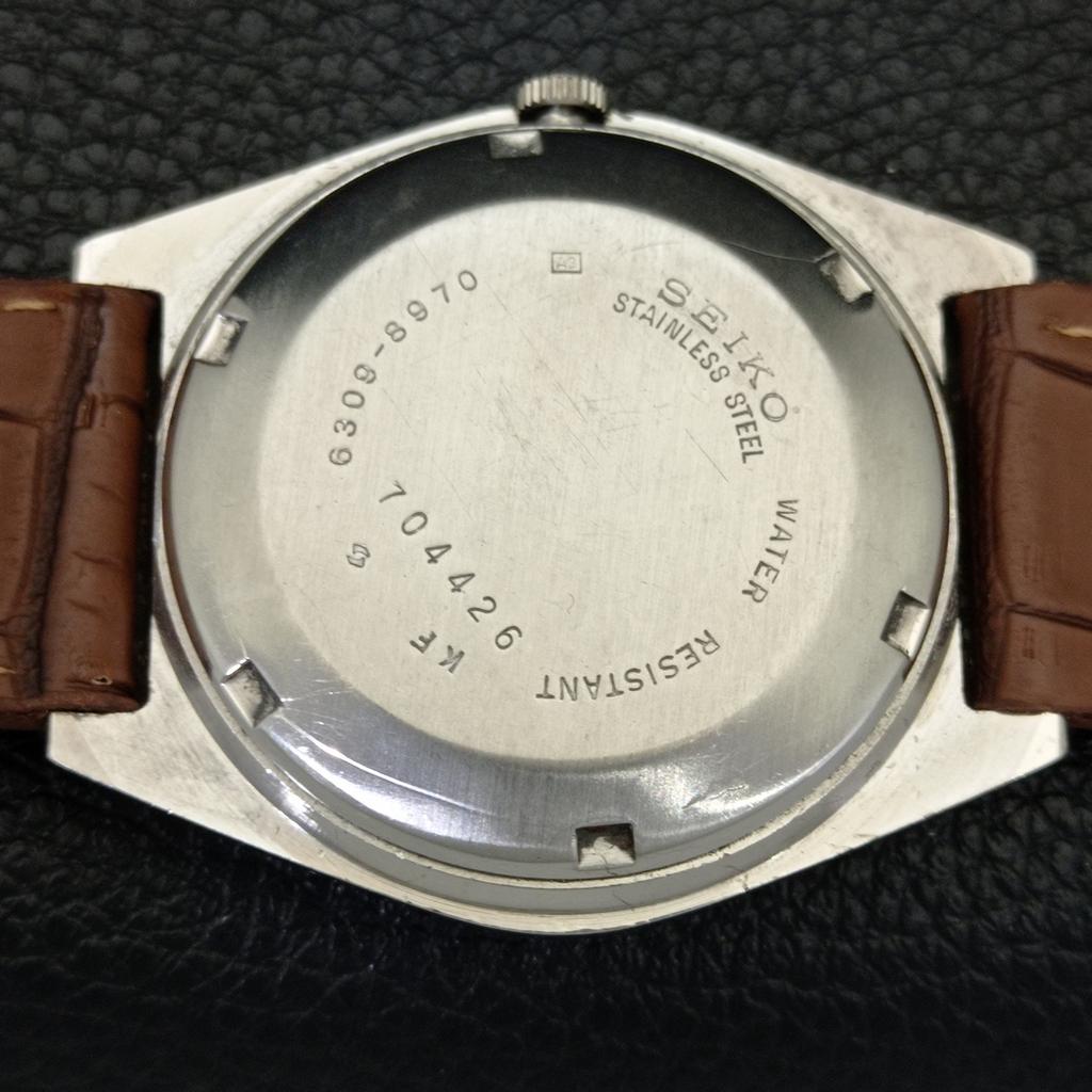 Seiko 5 AUTOMATIC 6309A JAPAN MENS VINTAGE SILVER COLOR DIAL WATCH A701557-5 R206b-a701557