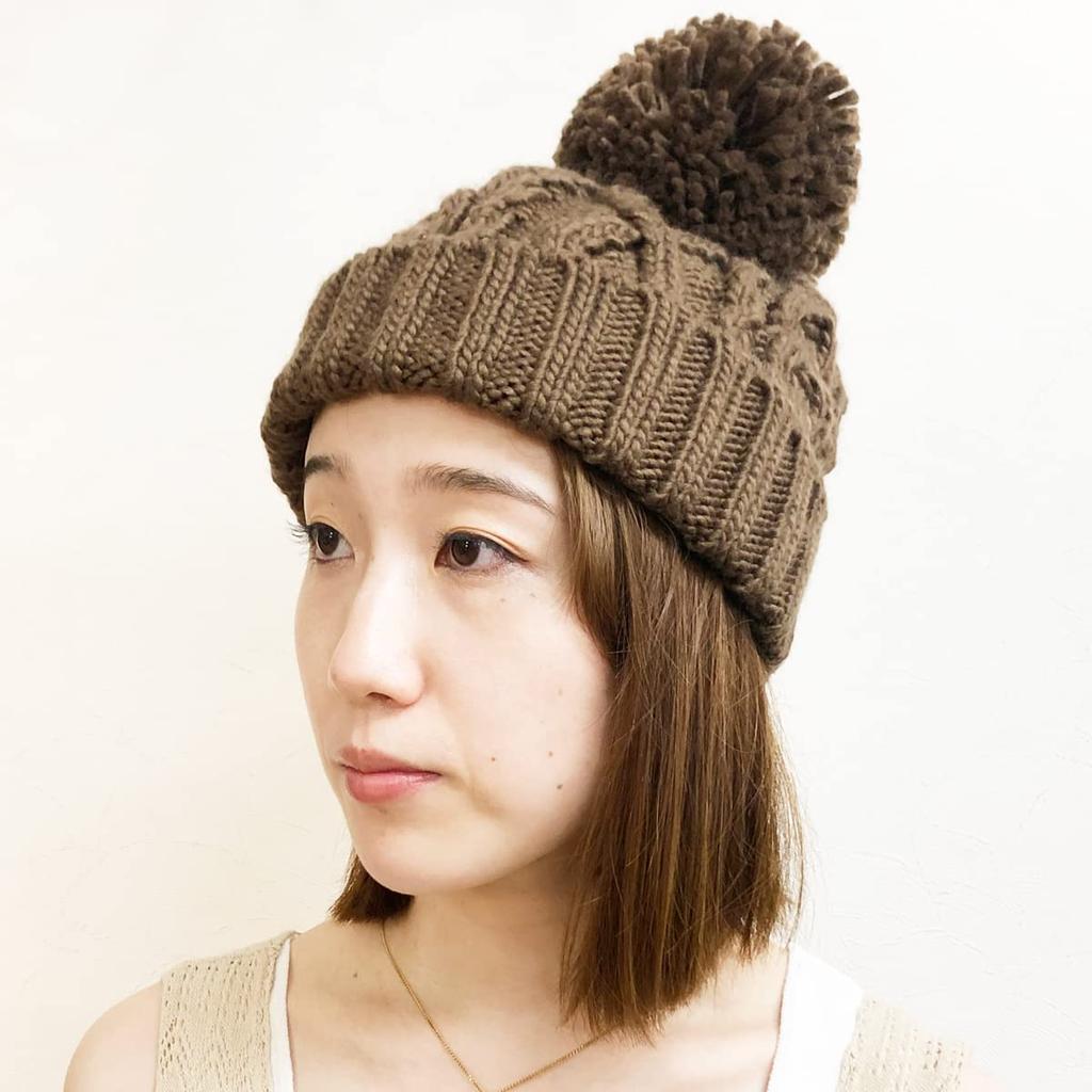 Basic Quench Loveable Heavy Cable Watch Knit One Size Fits Brown Pom-Pom Hat, Women's, All,