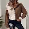 Blouses for Women Summer Fashion Casual Color Blocked Shirts Long Sleeves Turndown Collar Button Down Fall Outfits Tops
