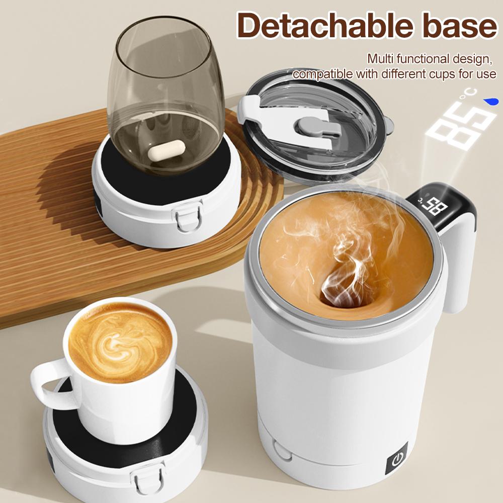Tazza Miscelatrice Magnetica Automatica da 380ML con Cannuccia e Coperchio Acciaio Inossidabile Impermeabile Elettrica USB Miscelazione Caffè Nuova 2025