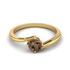 0.50 Ctw Round Smoky Quartz 925 Sterling Silver Gold Vermeil Solitaire Bypass Women Wedding Ring