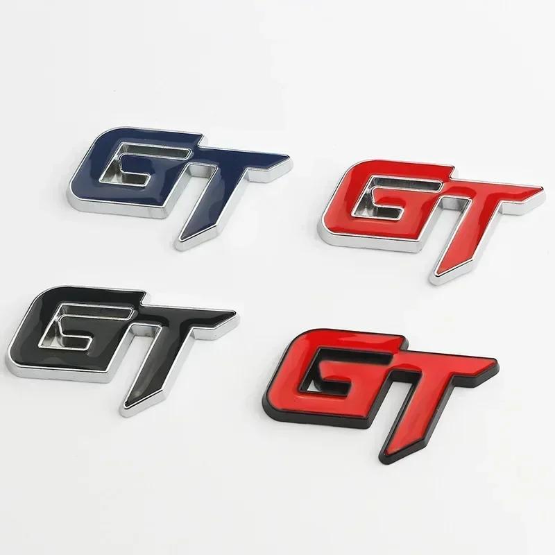 3D Metal GT Letters Car Front Grille Rear Trunk Fender Emblem Badge Sticker Decals Styling Accessories