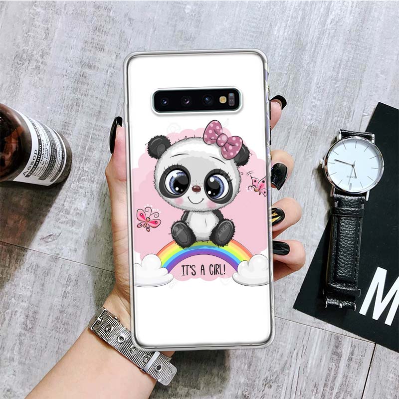 

Милый чехол для телефона с изображением малыша панды для Samsung Galaxy S20 FE S10 Plus S21 S22 Ultra S10E S9 S8 S7 Edge J4 + чехол Fundas Samsung S10 Plus