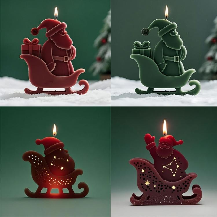 Jultema Silikonljusform Jultomte Silikonljusform för Handgjort Ljus Tvål Juldekorationer