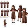 Medieval Peasant Costume For Children Adults With Polyester Fabric For Stage Play Performances