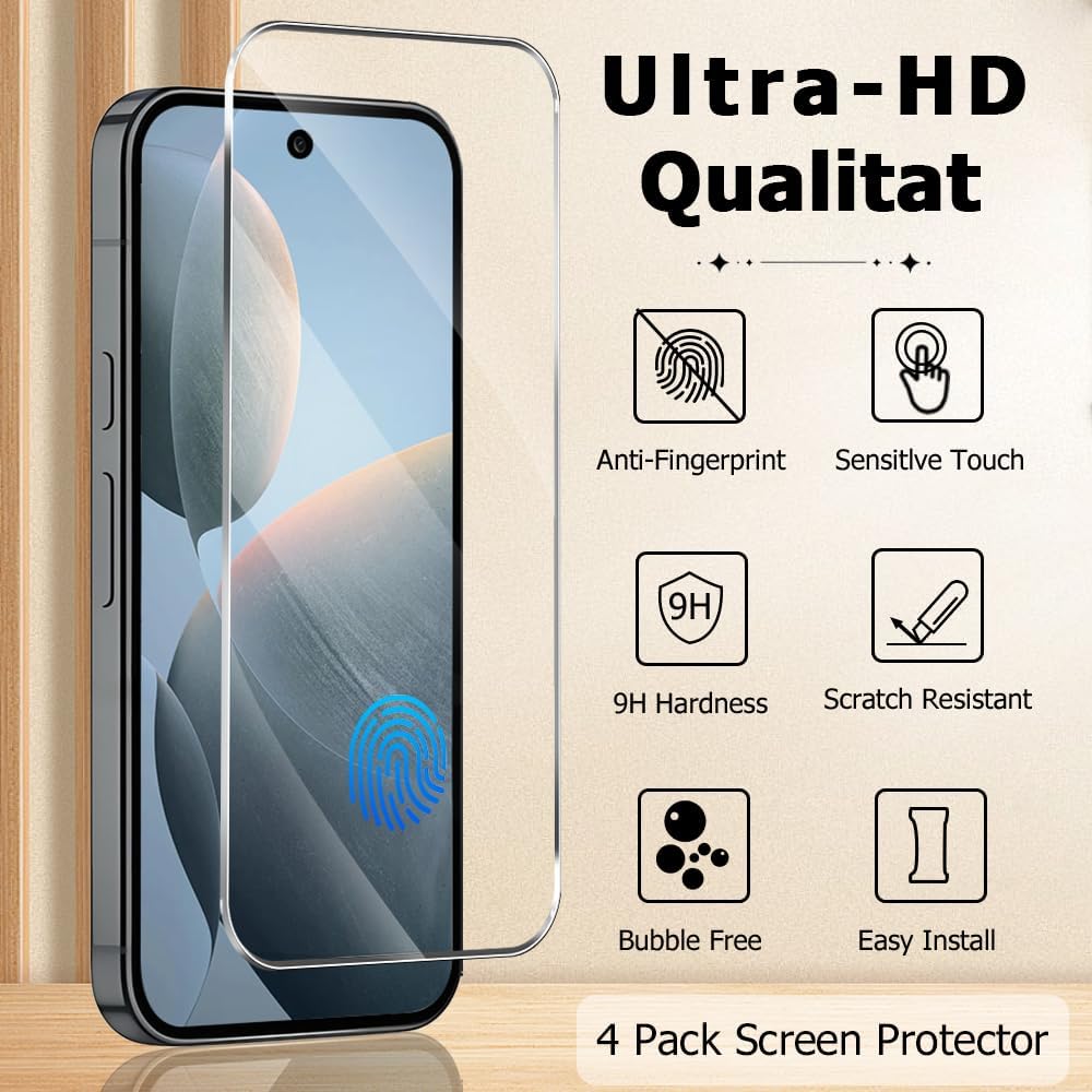 5pcs Fingerprint Unlock Premium Tempered Glass for Google Pixel 10 Pixel 10 Pro XL Pixel 9A 9Pro 8 8A 7 7A 6 6A 5 5A Pixel 9 Pro XL Screen Protector