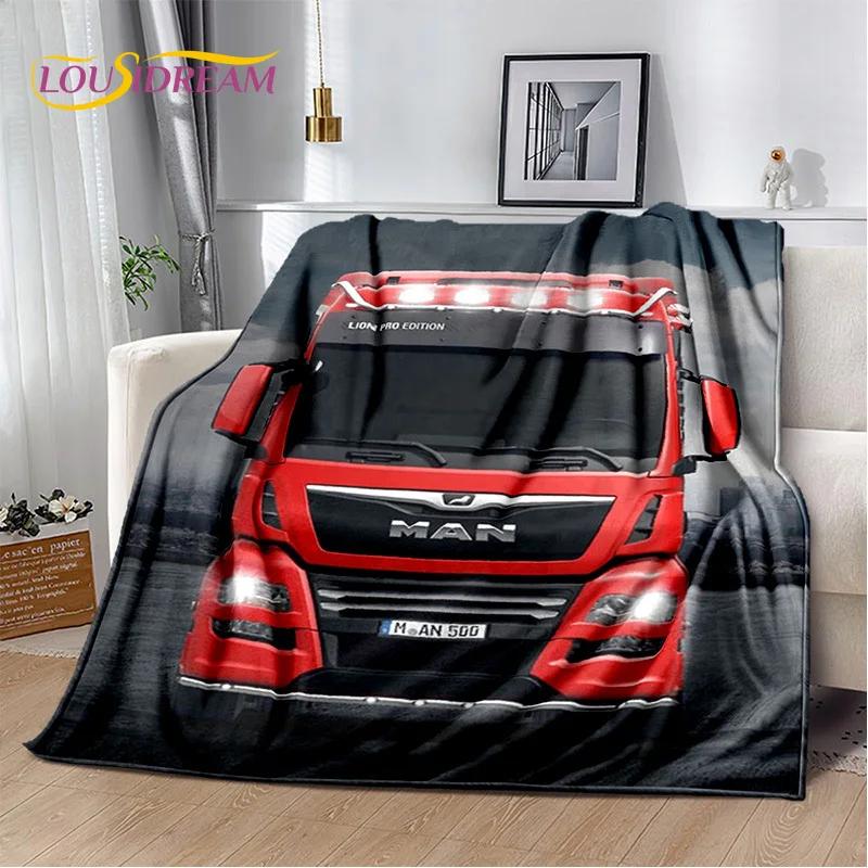 HD Man Truck Lorry 3D Printing Soft Flannel Blankets,Throw Blanket Comfortable Blanket for Picnic Beds Sofa Home Bedroom Gifts