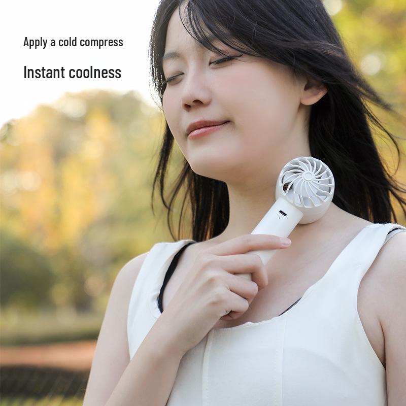 25th Anniversary Handheld Cooling Ice Pack Fan with Carabiner - USB Rechargeable & Portable