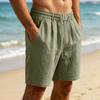 Men's Casual Loose Fit Linen Shorts with Elastic Waistband Drawstring and Pockets for Daily Commute Sport Beachwear