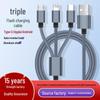 Eco-Friendly Metal Braided Fast Charging 3-in-1 Mobile Data Cable