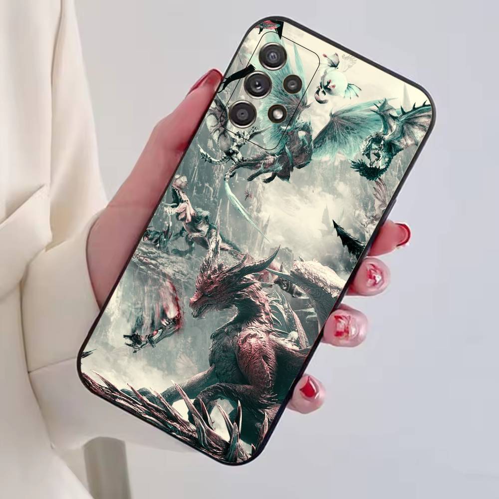 Monster H-Hunter Game Phone Case Black Silicone Soft For Samsung S25,S24,S21,S22,S23,S30,Ultra,S20,Plus,Fe,Lite