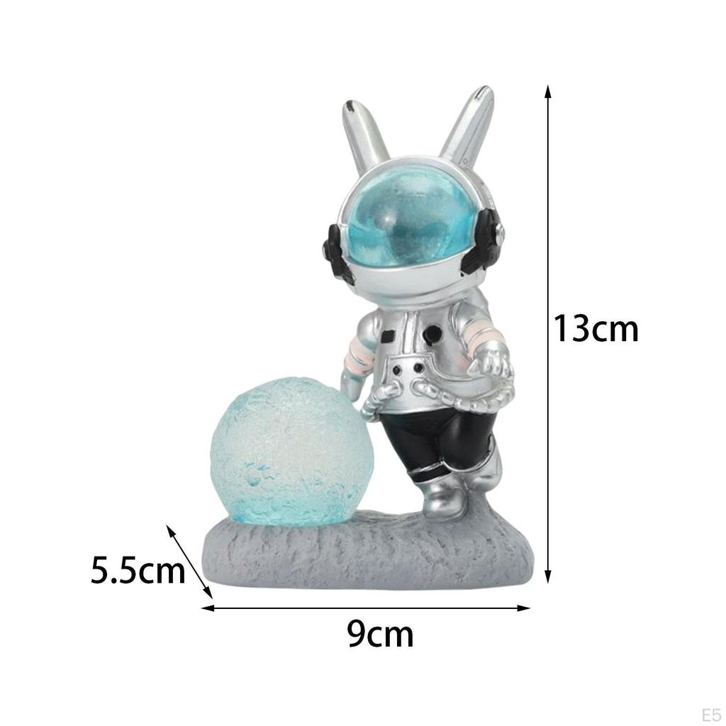 Resin Space Rabbit Phone Holder Decorative Cute for Car Dashboard Decoration