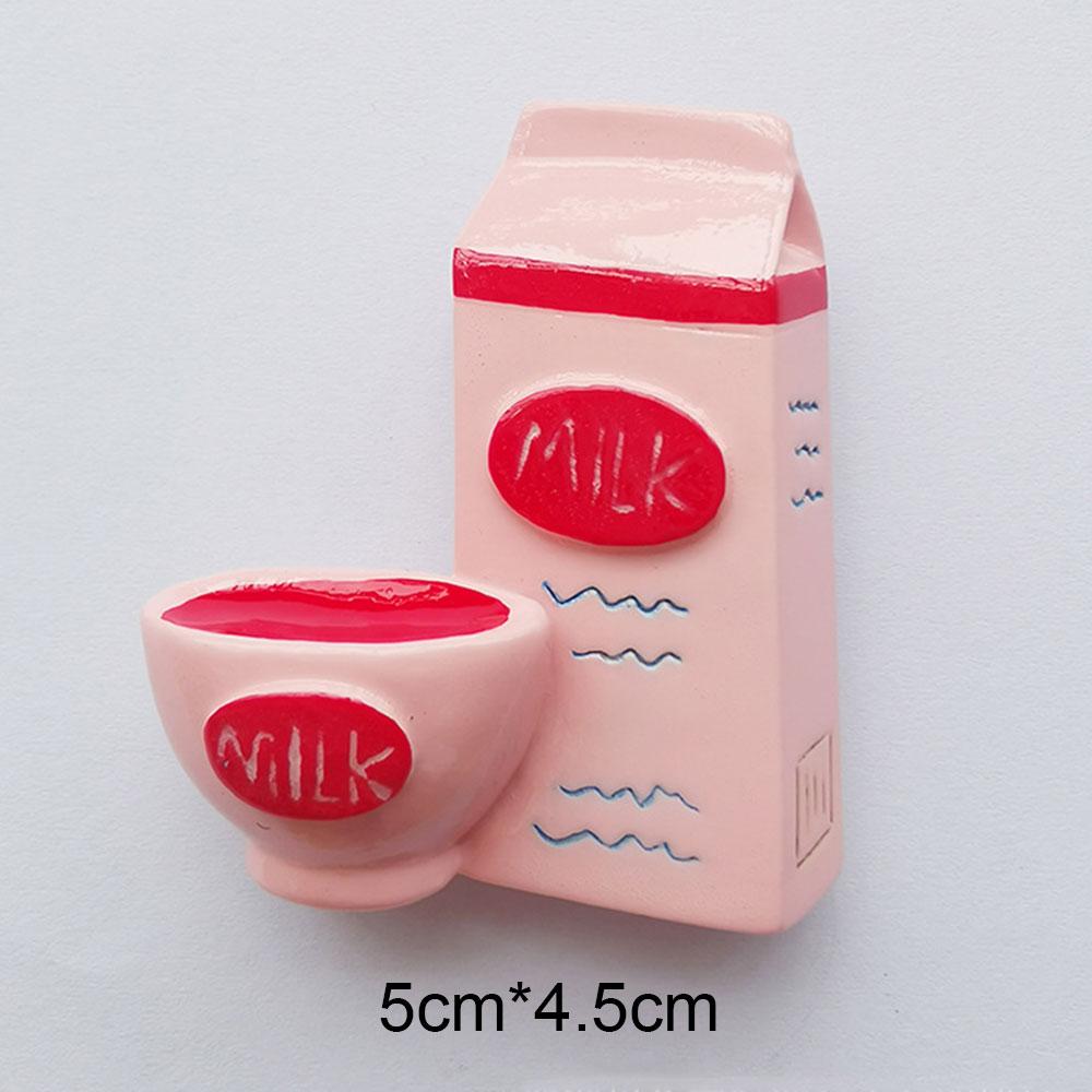 Mini Kitchen Supplies Cute Girl Series Creative Resin Refrigerator Magnet Simulation Food Ice Cream Sticker Decoration Gift