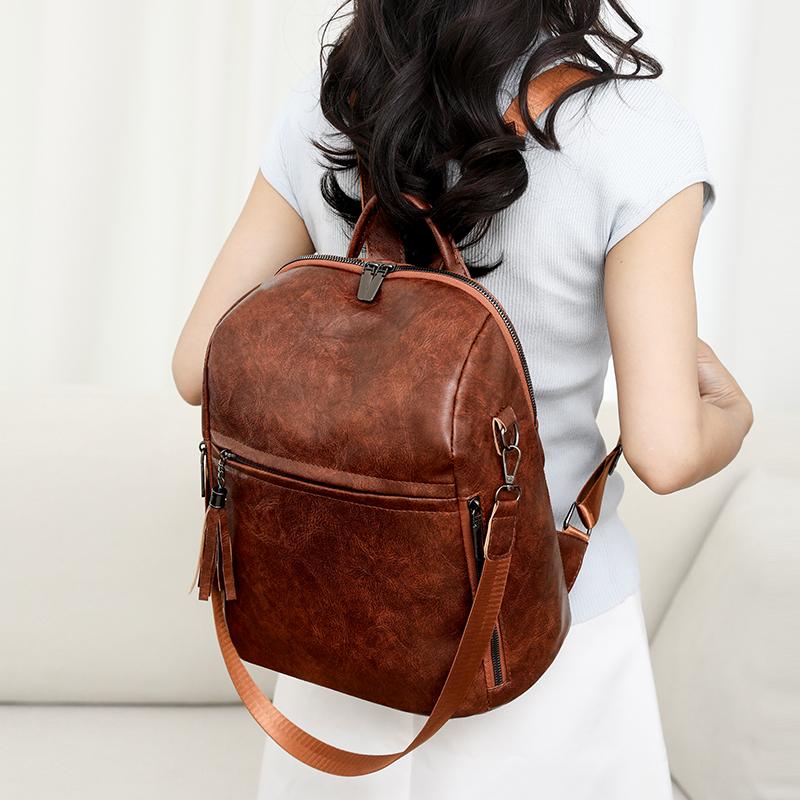 2025 New Designer Backpack Women High Quality Leather Backpacks School Bags for Teenagers Girls Large Capacity Travel Backpack