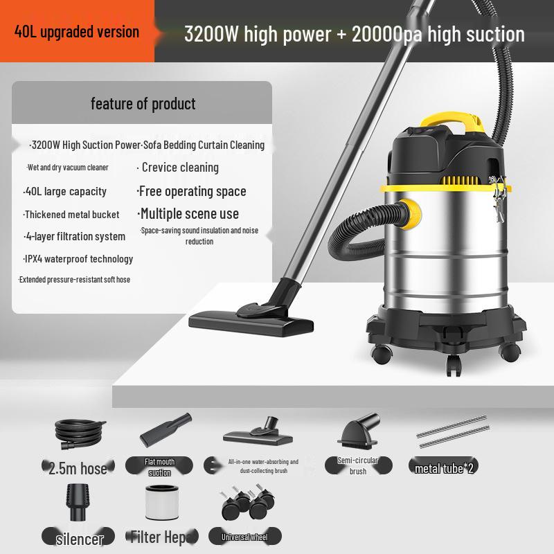 High-Suction Vacuum Cleaner for Home, Grout, and Car Cleaning