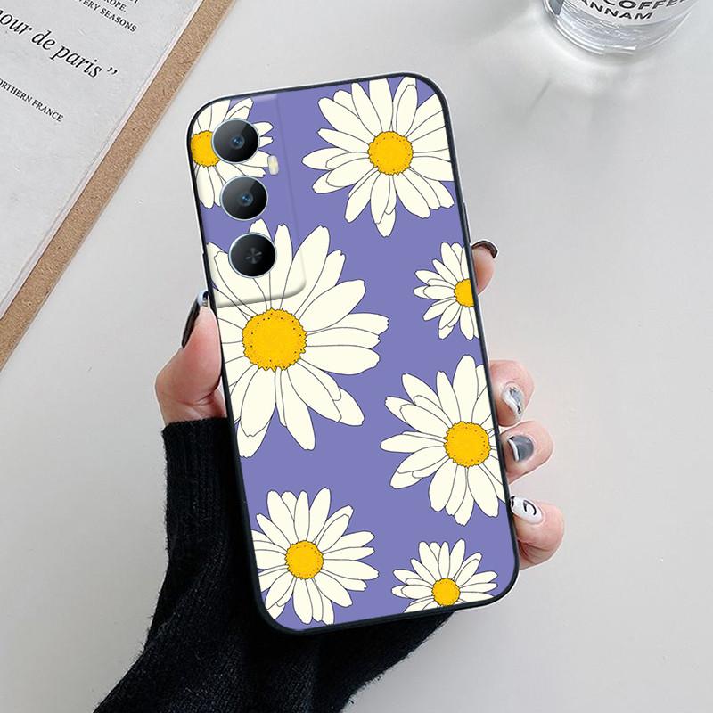 For Realme C65 Case C 65 Lovely Cartoon Flower Painted Soft Silicone Phone Cover For Realme C65 4G Funda Coque RealmeC65