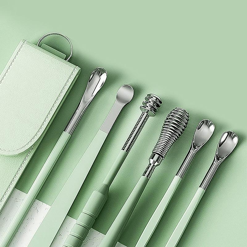 6 Stück Ohrreiniger-Sets, Earpick-Sticks, Ohrenschmalzentferner, Earpick-Reinigung, Ohrreiniger-Löffel, Earpick-Schönheitszubehör-Sets, Werkzeuge