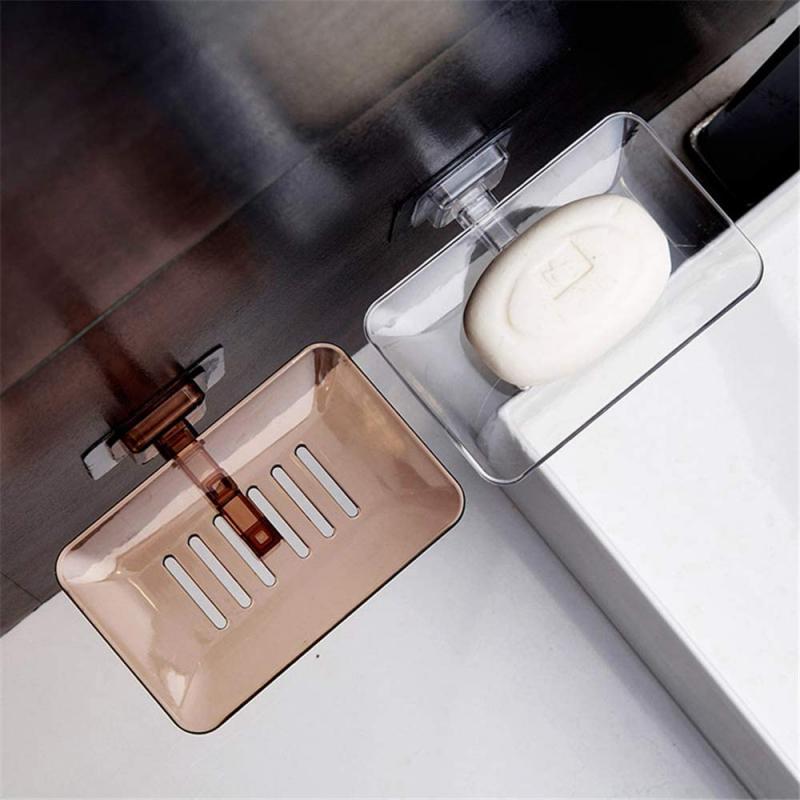 Suport pentru săpun, fără găurire, montat pe perete, cu strat dublu pentru duș, suport pentru săpun, tavă pentru baie, accesorii pentru săpunieră, cutie pentru baie