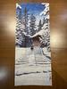 Ukiyo-e prints from all times and places: Tenugui (hand towel) featuring Kawase Hasui and Hiraizumi Konjikido Temple.