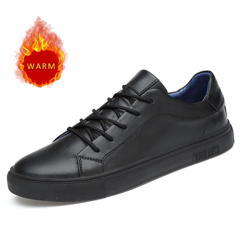 Hot Selling Men's Cotton Genuine Leather Shoes Autumn Winter Outdoor Sports Shoes Lace Up Men's Business Shoes Low Top Shoes