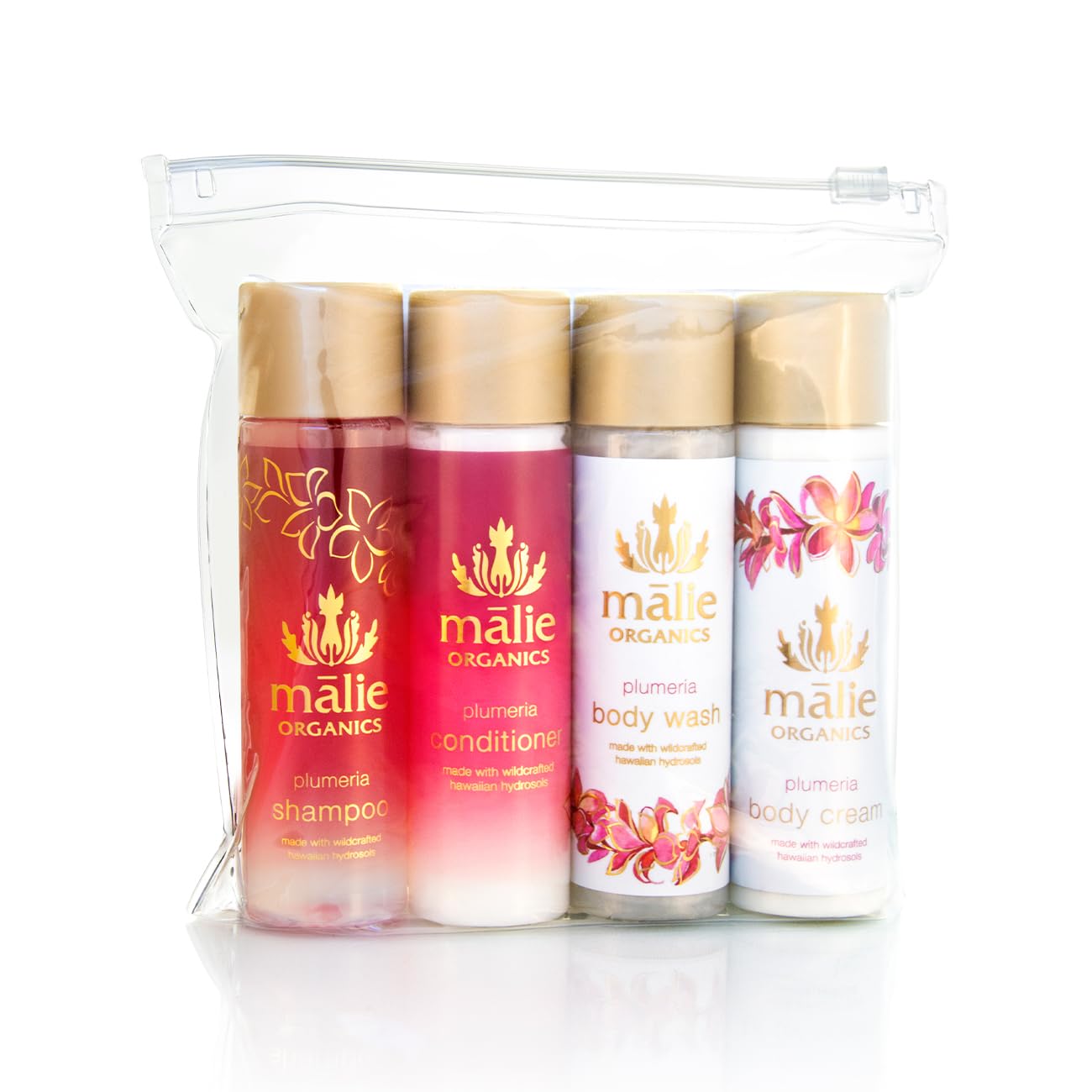 

Malie Organics Plumeria Travel Set Body and Body (Set Contents Shampoo, Conditioner, Wash, Cream)