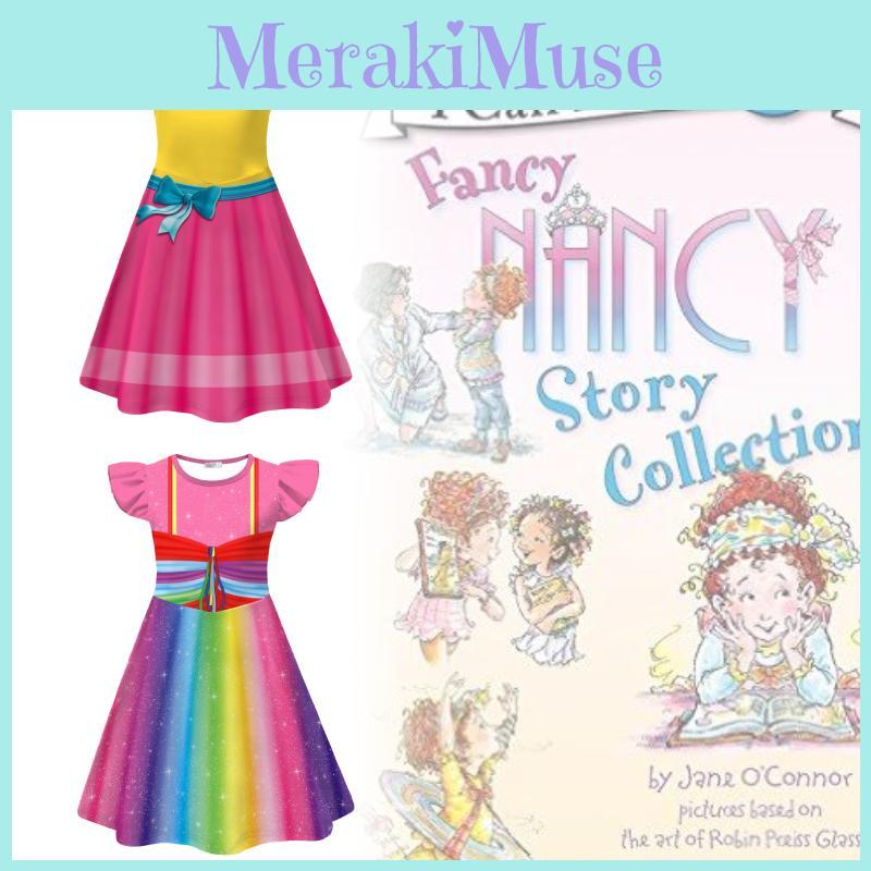Halloween Fancy Nancy Cosplay Girl Dress With Ruffled Sleeves For Kids Party Fun