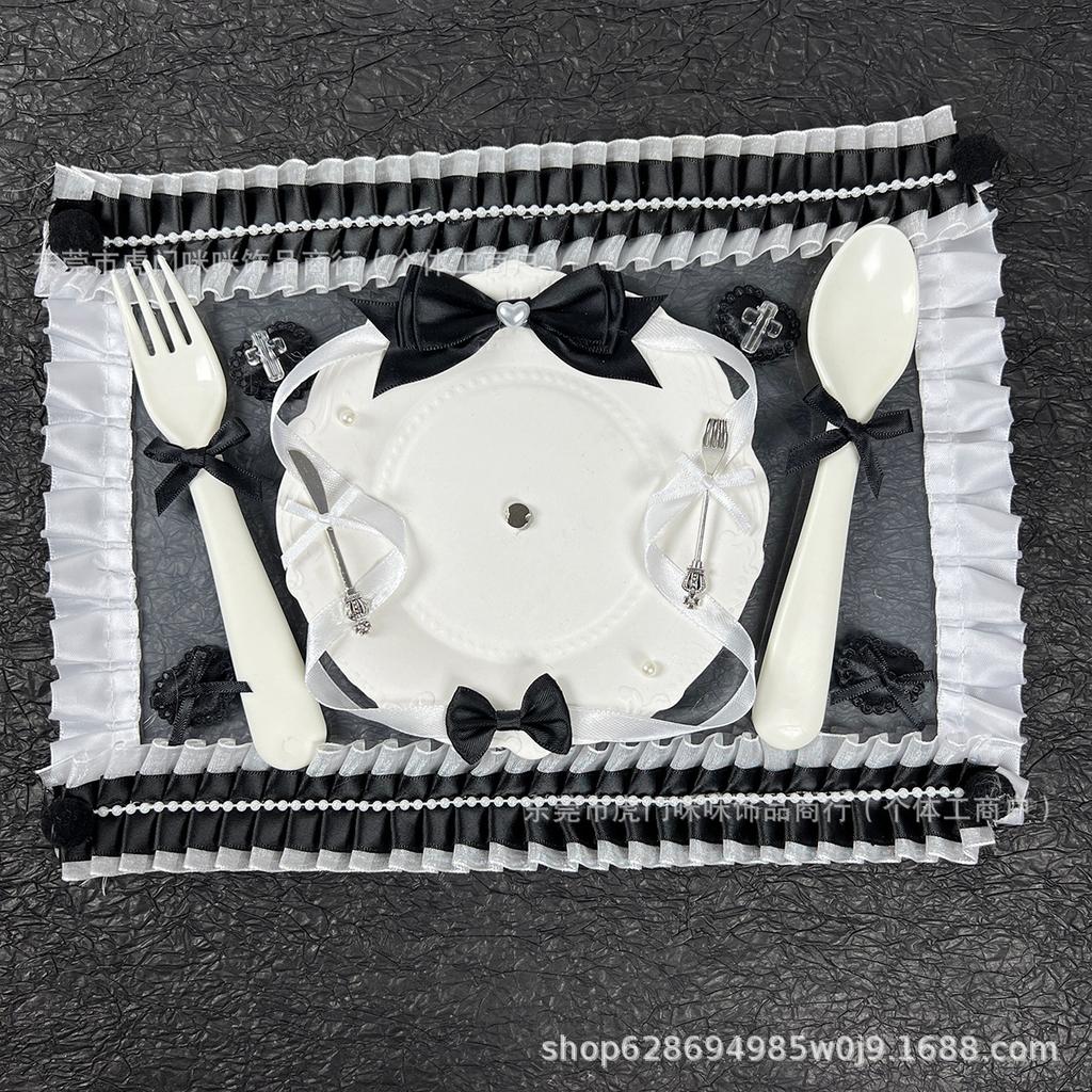 Dinner Plate Finished Pain Board Pain Bandaging Board White Gu Mei Self-push Cake Bar Knife and Fork Pain Board Photo Props