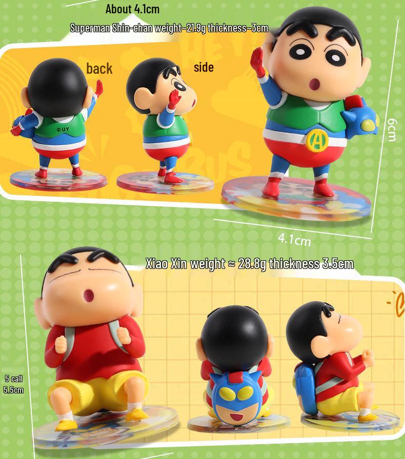 Crayon Shin-chan Trendy Anime Toy: Cute Desktop Car Ornament & Home Decoration Blind Box