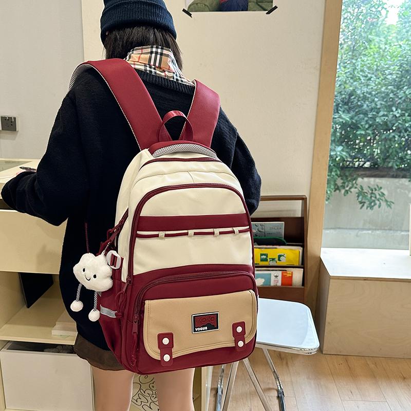 Colorblock Studenten Schultasche Damen Reise Rucksack