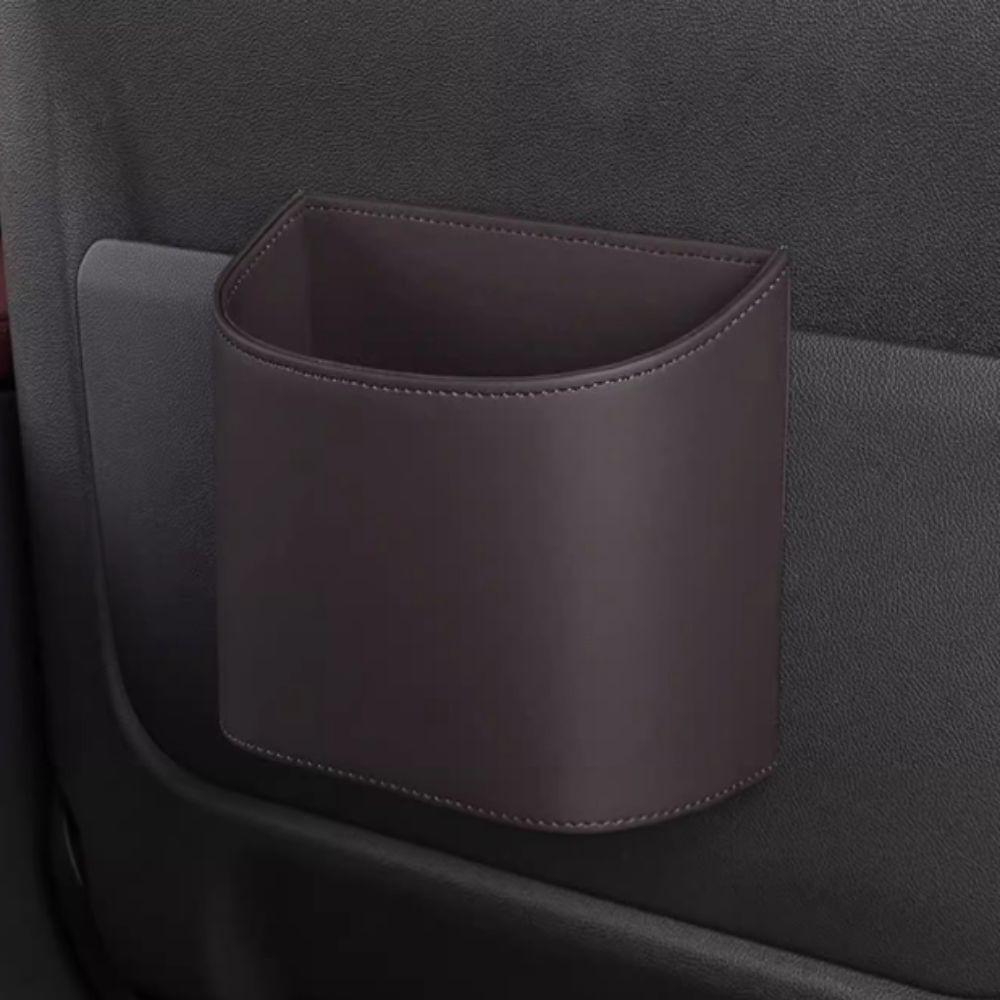 Leather Car Trash Can Waterproof Car Backseat Storage Box Vehicle Garbage Bin  Sundries