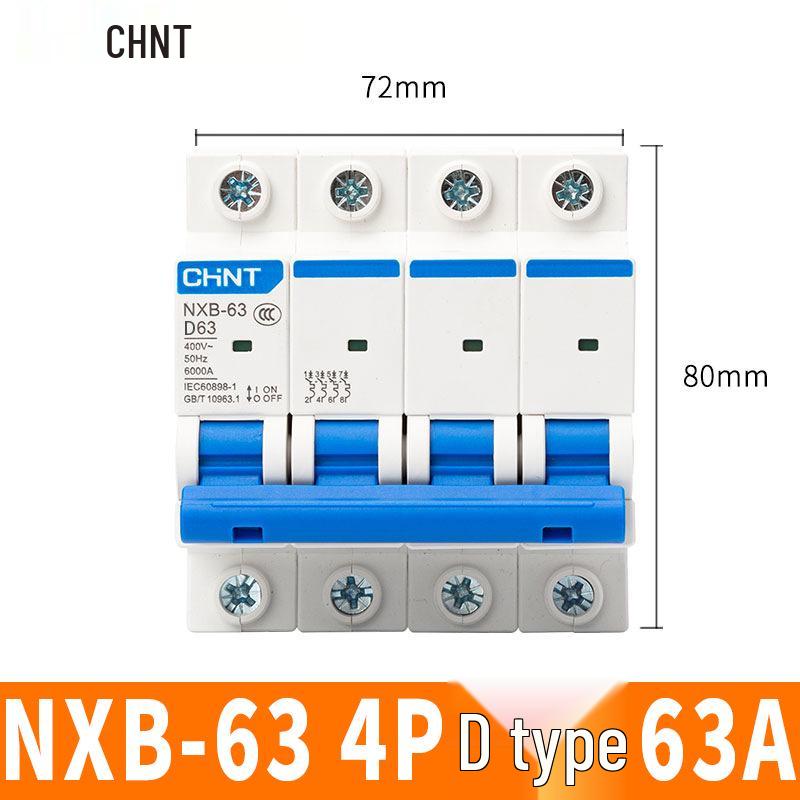 Chint NXB Air Switch Circuit Breaker: 1P, 2P, 3P, 4P Household Type D Three-Phase Disconnector 380V.