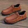 Mens Genuine Leather Casual Shoes Men Vintage Male Hiking Shoes Soft Breathable Walking Loafers Man Classic Lace-Up Sneakers
