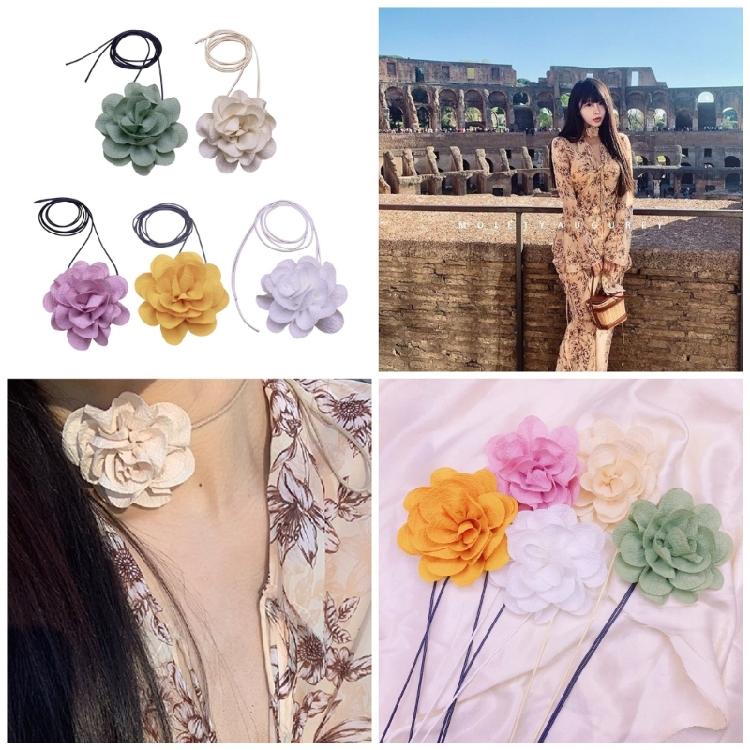 Rose Choker Long Rope Necklaces Fashionable Accessories for Girls and Ladies